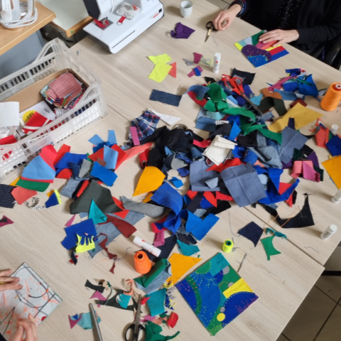 Interventions textiles- atelier patchwork collaboratif